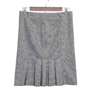 Iz Byer Linen Blend Skirt Womens 3 Pleated Knee‎ Length Gray Academia Preppy
